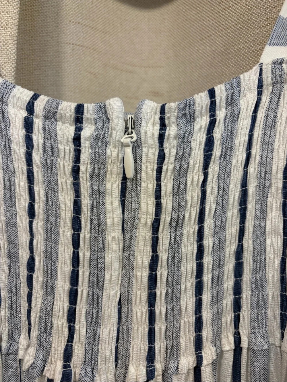 Petal & Pup Blue and White Striped Tie-Shoulder Maxi Dress